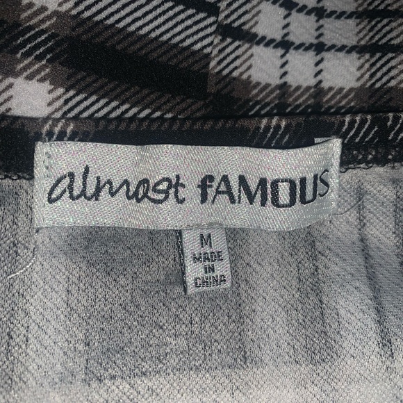 Almost Famous Black and White Checkered, Romper with wrap front. Size: M - Picture 3 of 3